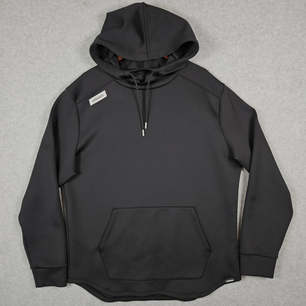 Legends (Men's XL) Hawthorne Tech Hoodie Black Athletic Curved Hem Sweatshirt